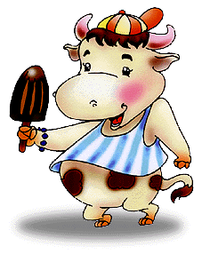 cow with a creamy chocolate icecream